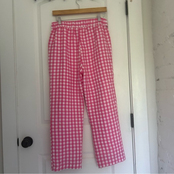 Vici Dee Elly pink textured gingham pants- elastic waist - Picture 7 of 8